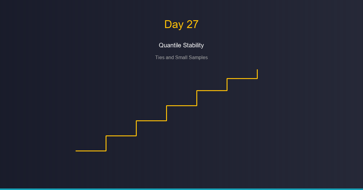 Day 27: Quantile Stability, Ties, and Small Samples
